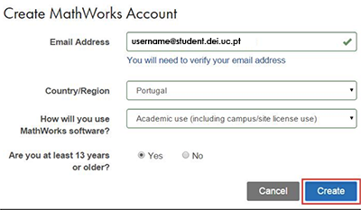 Select academic use option