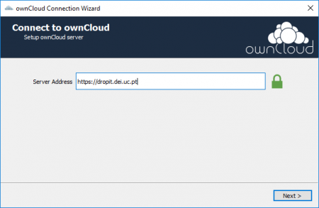 Connect to server screen