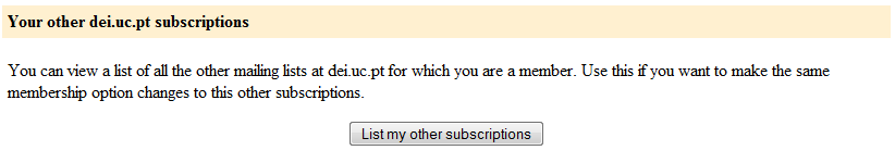 Mailman options interface