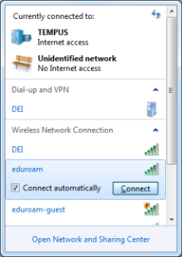 Windows select network